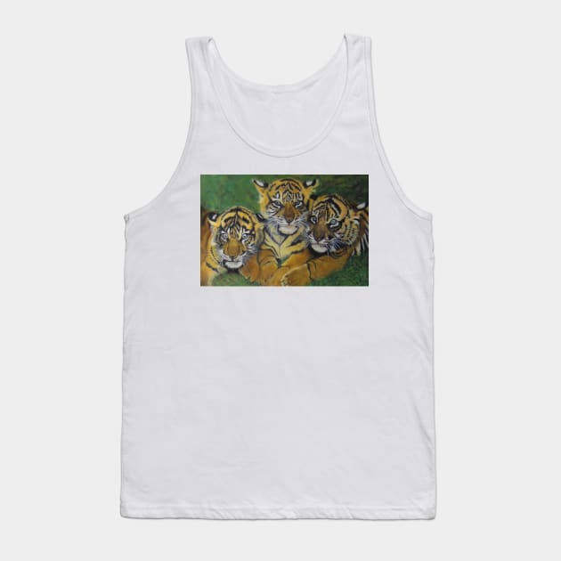 3 tigers in the grass......... Tank Top by angipangi7